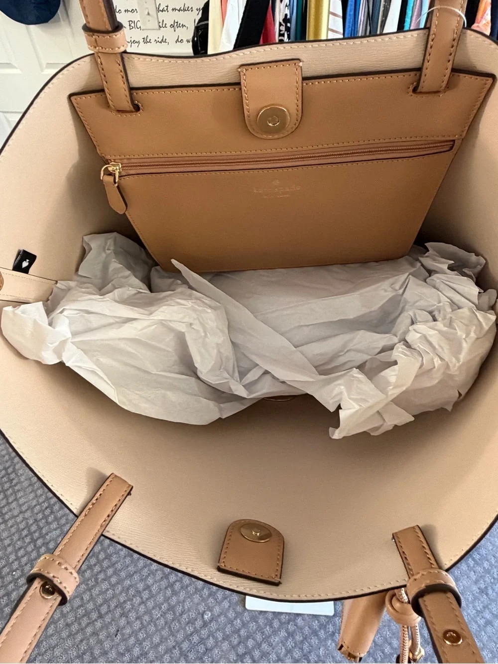 kate spade structured tan